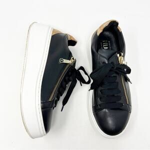 Alviero Martini Classe Map Zipper Lace Sneaker Shoes Womens Size 37